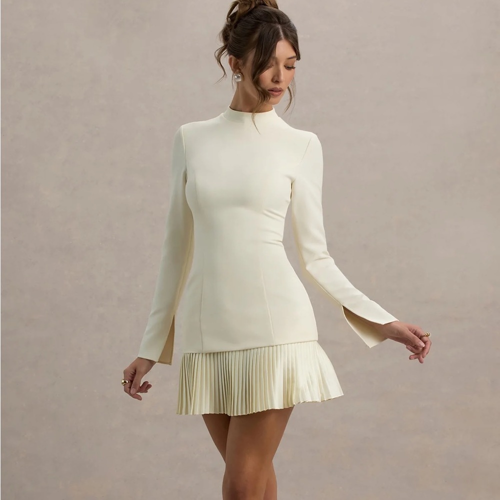 Club L London Cream Mini Dress